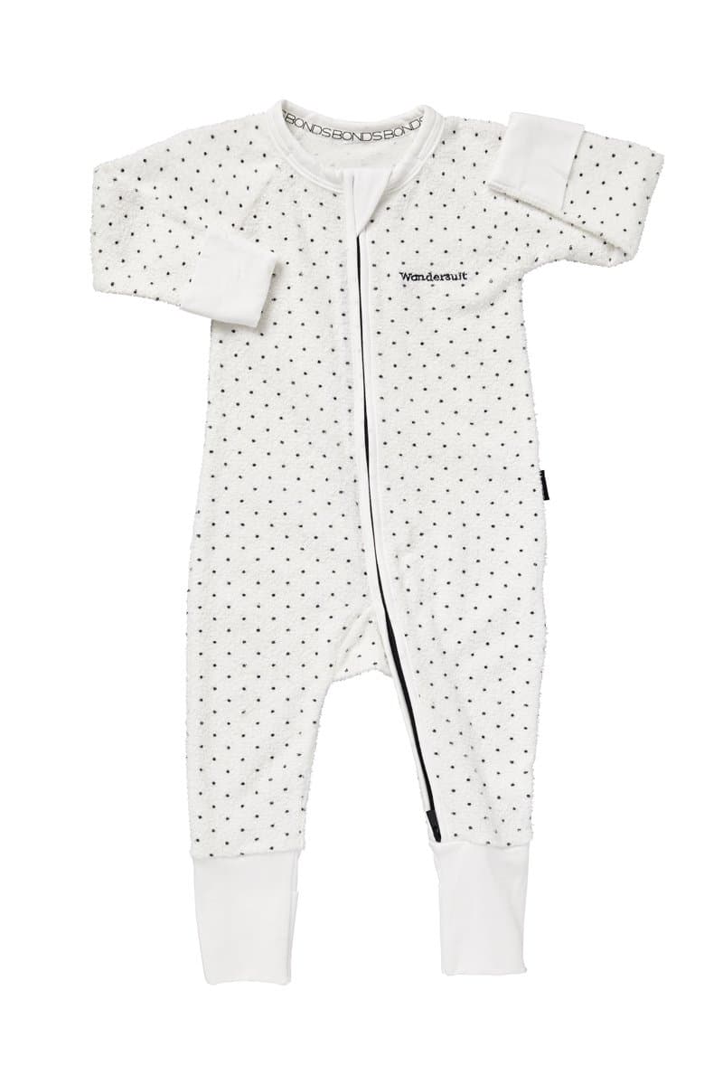 Bonds Baby Zip WONDERSUIT POODLETTE Terry Black SPOT
