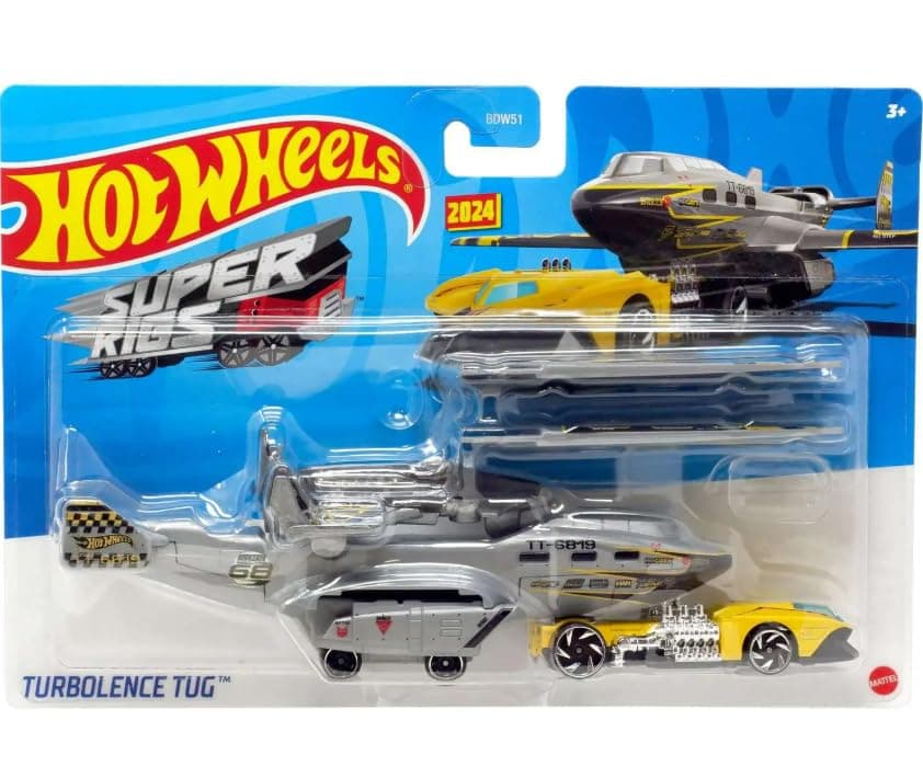 Hot Wheels Super Rigs Truck, Turbolence Tug, Yellow 2024