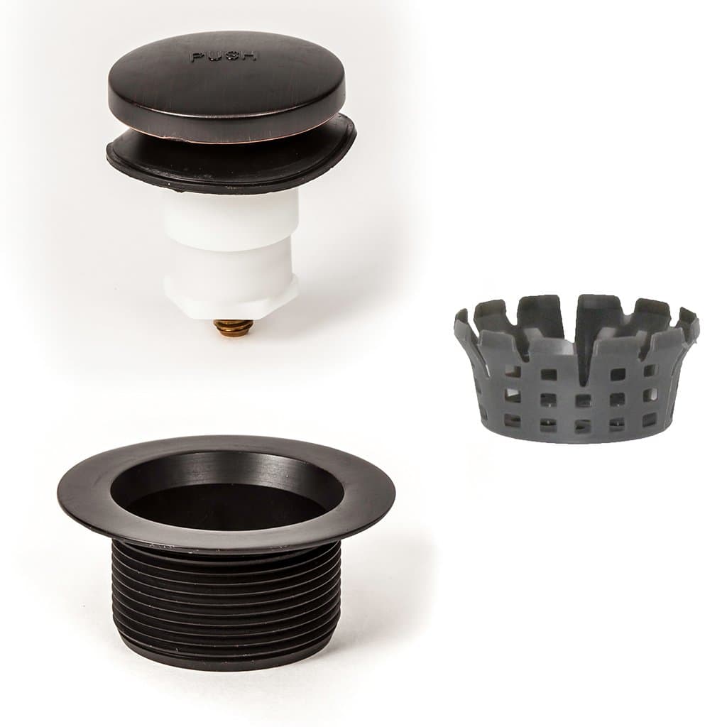 PF WaterWorks Toe Touch (Foot Actuated) Bath Tub Drain Assembly with Gasket - Coarse Thread 11.5 Threads Per Inch - Free Hair Catcher/Strainer;Oil Rubbed Bronze; PF0920-ORB-TT-C