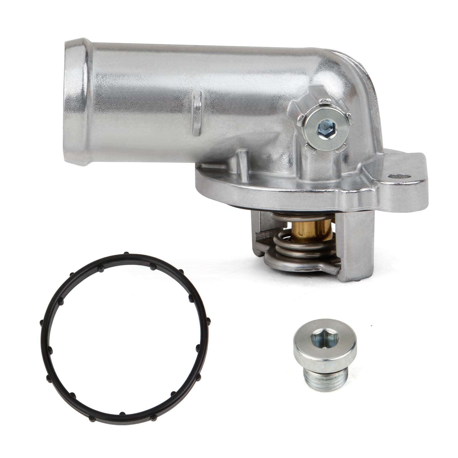 MITZONE Upgrade Aluminum Thermostat Housing Assembly Compatible with 2011-2021 Jeep Dodge RAM Chrysler 3.6L 3.2L V6 Vehicles - 200 Town & Country Avenger Grand Caravan Cherokee