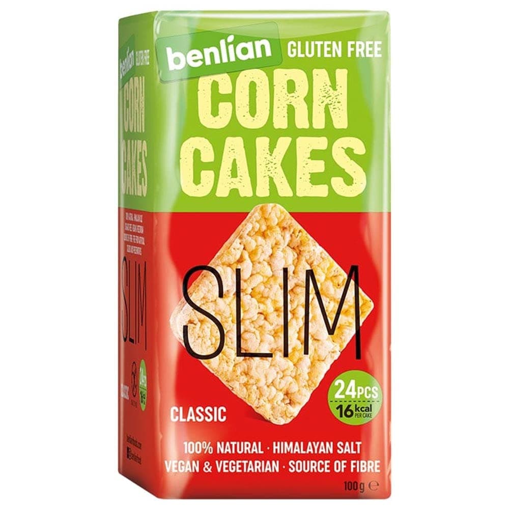 Benlian Slim Corn Cakes, Classic, 100g | Gluten-Free | High Fiber | Vegan-Friendly | No Artificial Additives