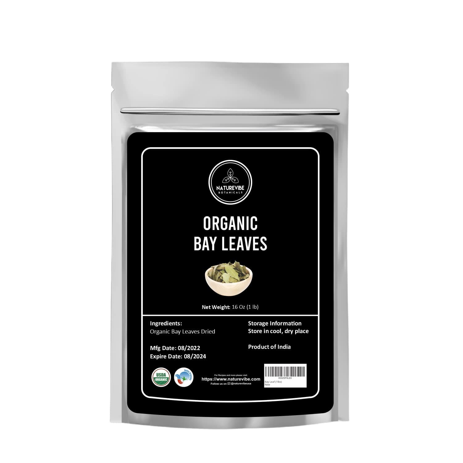 Organic Bay Leaf (1lb) by Naturevibe Botanicals, Gluten-Free, Raw & Non-GMO (16 ounces)