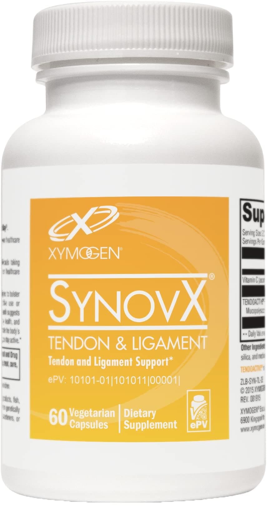 XYMOGEN SynovX Tendon & Ligament - Supports Tendon & Ligament Comfort - Supports Cellular Self-Repair - Mucopolysaccharides & Type I Collagen - 60 Capsules