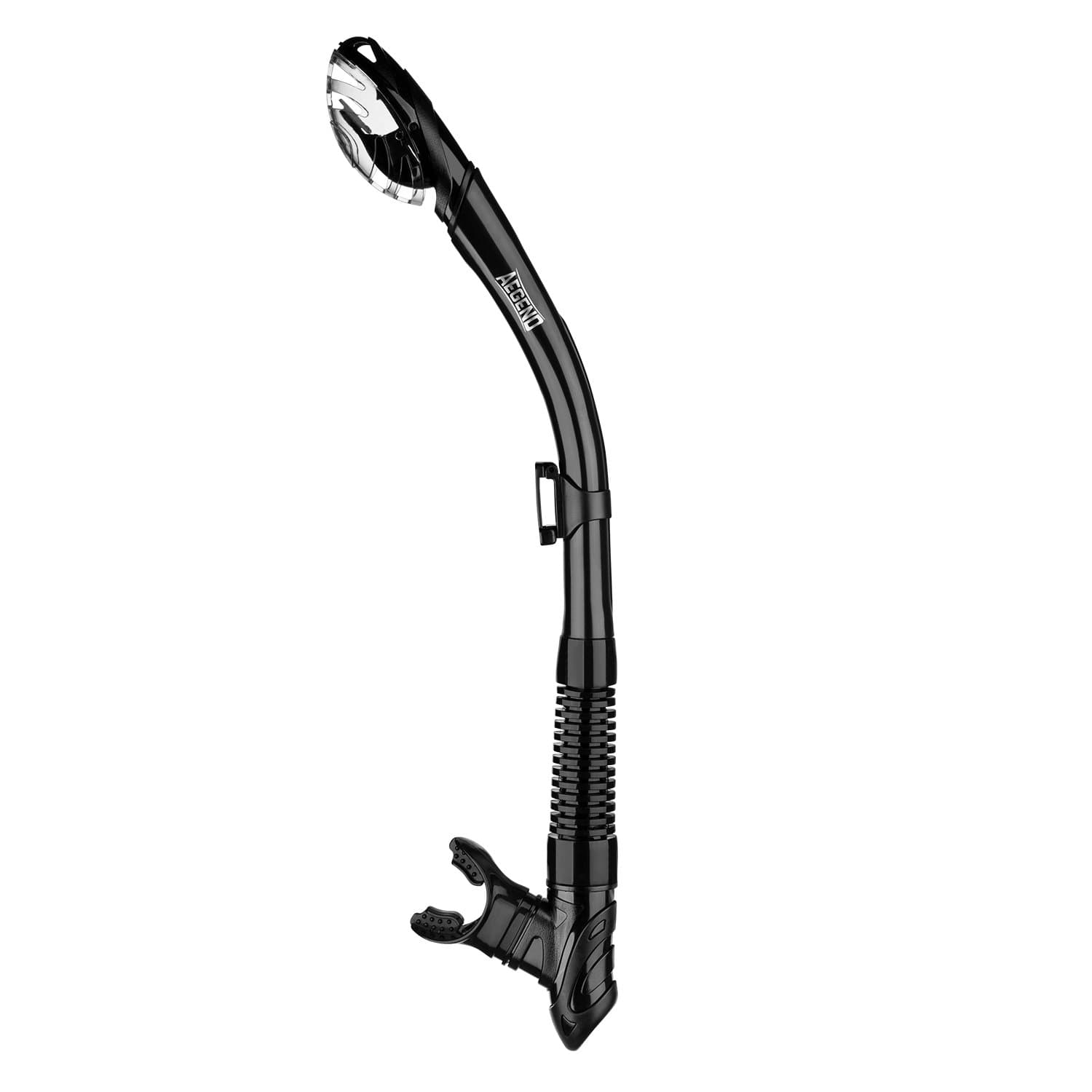 Aegend Dry Snorkel, Easy-Breath Free Diving Snorkel for Snorkeling Scuba Diving Freediving Swimming, with Top Dry Valve and Food-Grade Silicone Mouthpiece for Adult Youth, Black