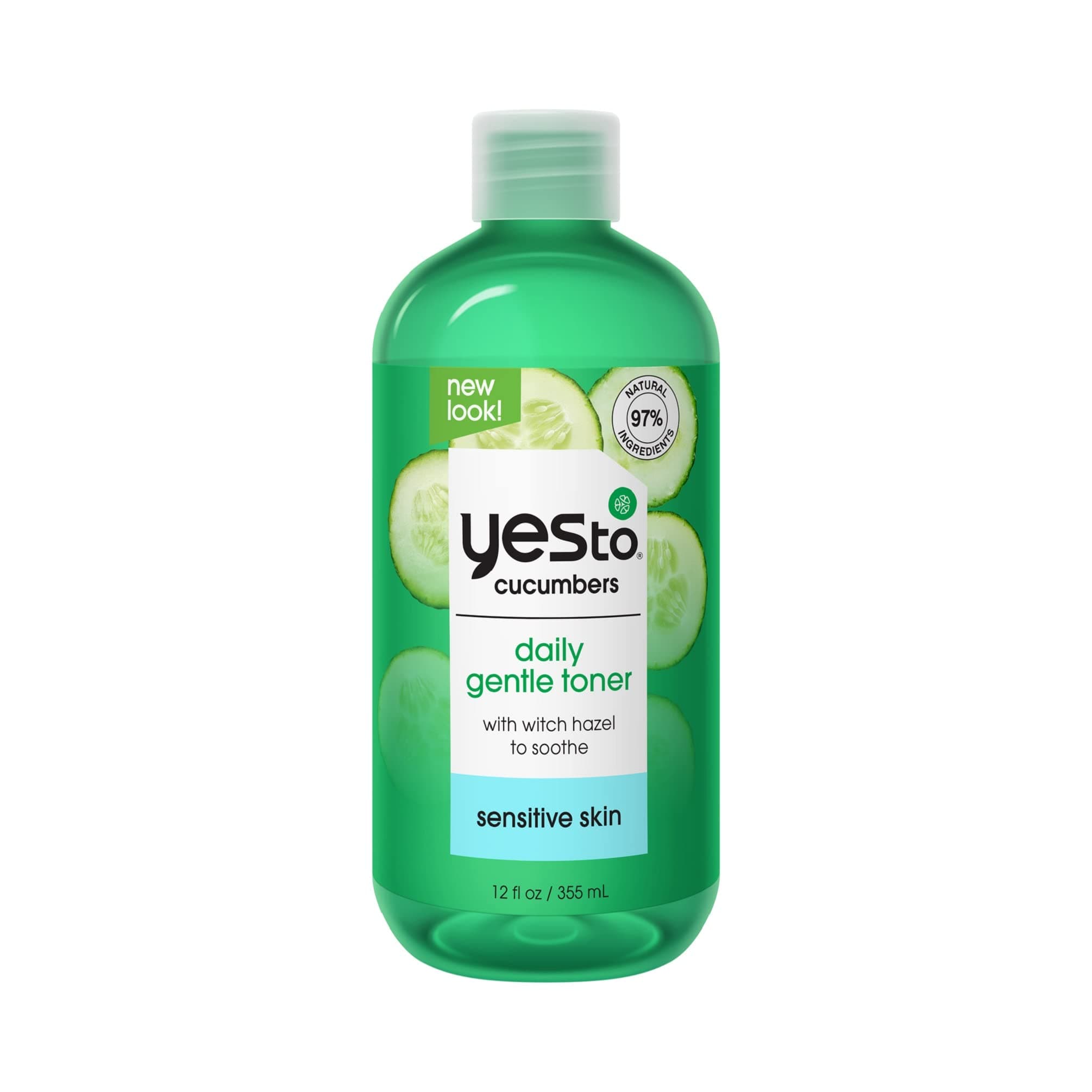 Yes To Cucumbers, Soothing + Calming Toner 2 Fl Oz, Sensitive Skin, Balance Tone, Hydrate, Nourish & Calm Skin Witch Hazel + Aloe Vera, Vegan, 97% Natural