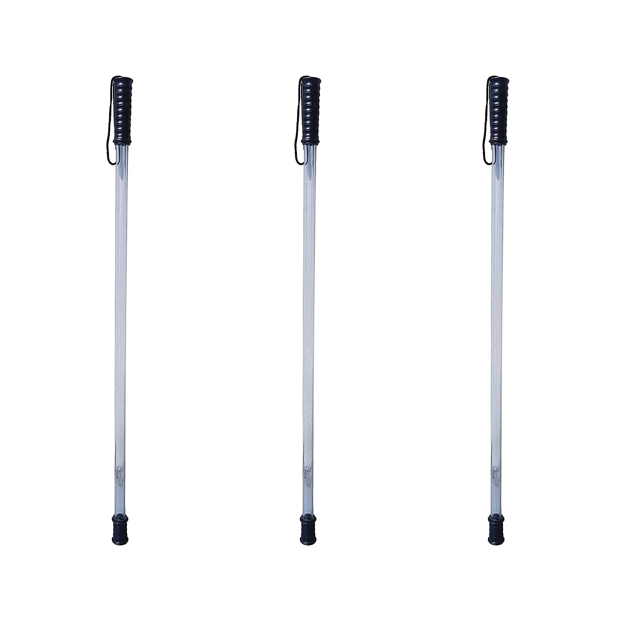 Robustt Polycarbonate Security Stick (Pack of 3) High Impact Resistance, Durable, Light Weight, Scratch Proof, Anti Slip Bottom Security Stick/Walking Cane