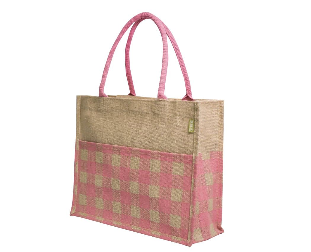 Eco-Friendly Plaid Large Shoulder Grocery Shopping Tote Beach Bag