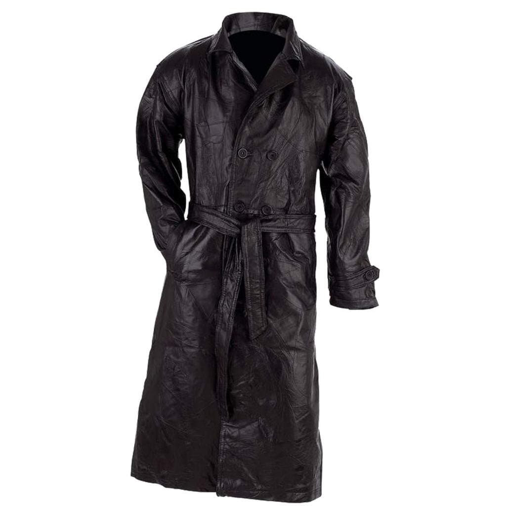 Leather Trench Coat - L