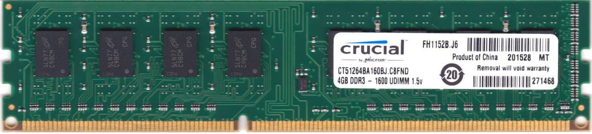 4 GB (1 x 4 GB) PC1600 CL11 DDR3 SIMM RAM Memory Module