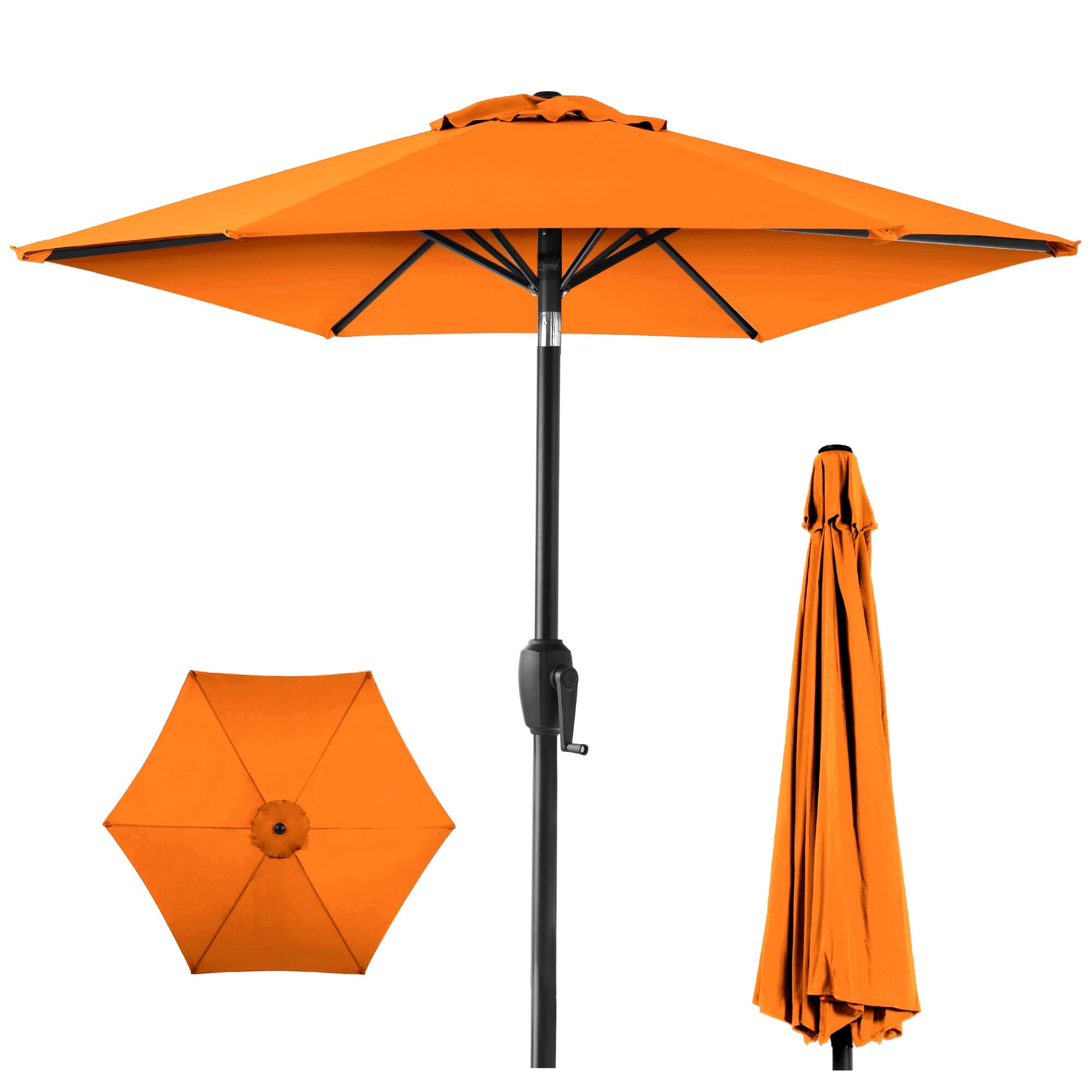 7.5ft Outdoor Market Table Patio Umbrella w/Tilt, Easy Crank Lift