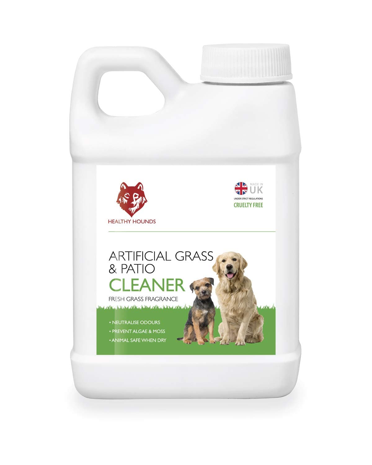 Healthy Hounds Patio & Artificial Grass Cleaner for Dogs Urine 1000ml | Makes up to 30 Litres | Disinfectant, Deodoriser, Urine Remover with Fresh Grass Scent | Kills Moss & Algae | Animal Safe