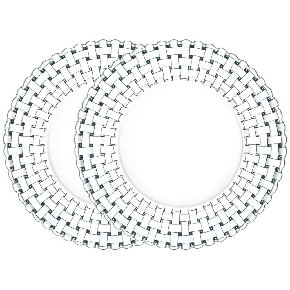 Nachtmann Bossa Nova Collection Set of 2 Glass Charger Plate | 12 Inch Large Dinner Placemats for Hosting | Made from Clear Crystal Glass | Dishwasher Safe