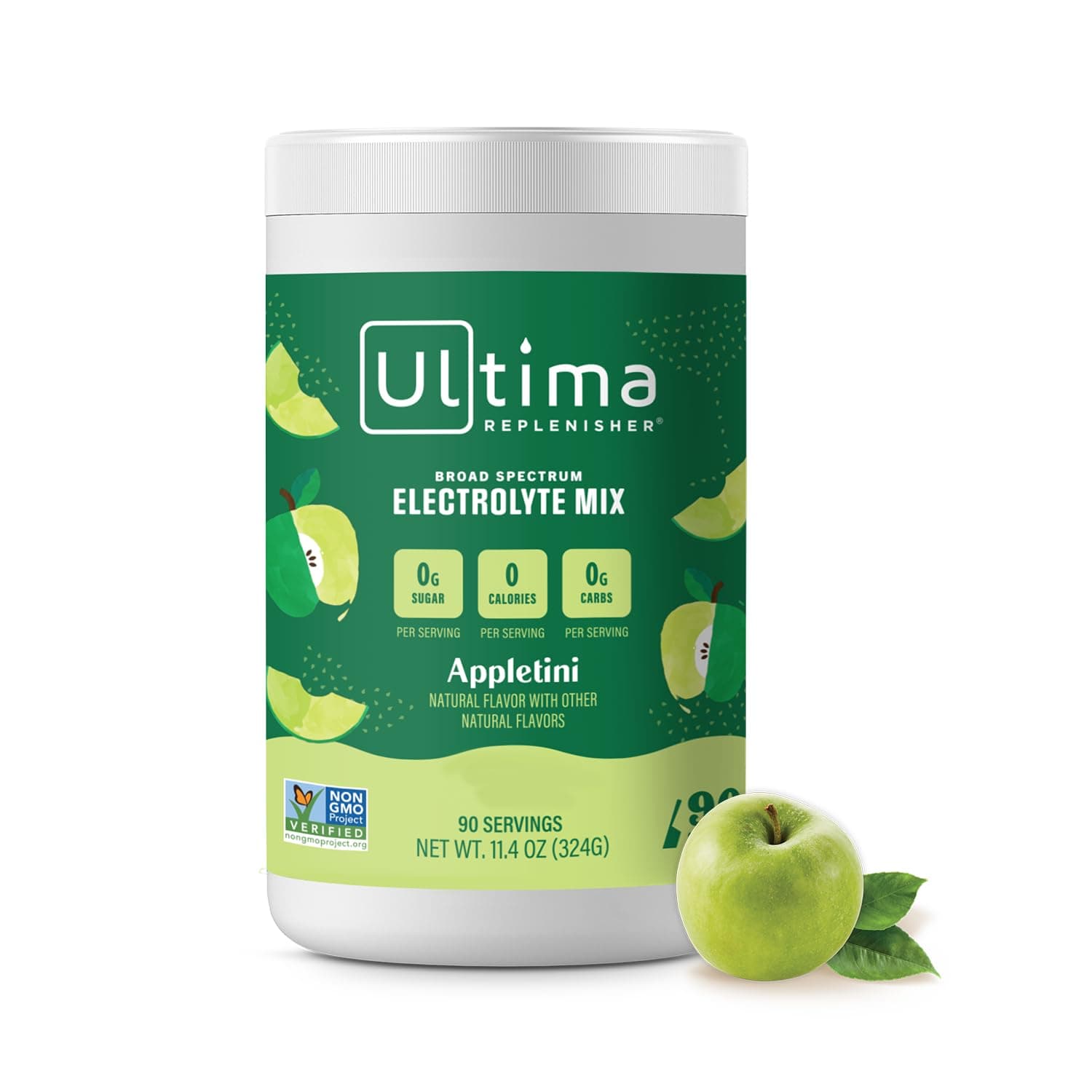 Ultima Replenisher Hydration Electrolyte Powder- 90 Servings- Keto & Sugar Free- Feel Replenished, Revitalized- Naturally Sweetened- Non- GMO & Vegan Electrolyte Drink Mix- Appletini