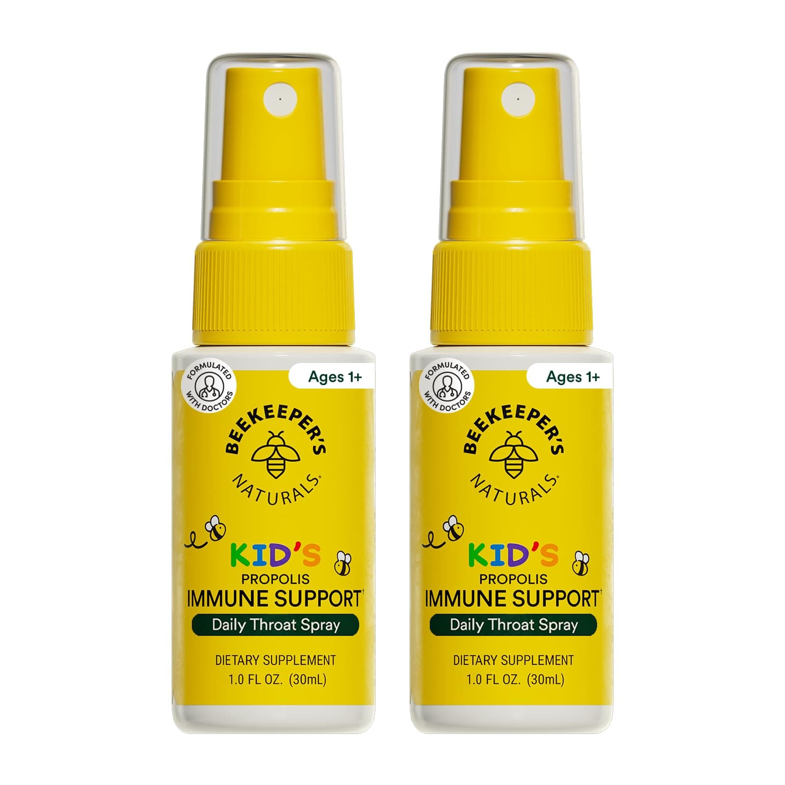 Kids Propolis Throat Spray 95% Bee Propolis Extract - Natural Immune Support & Sore Throat Relief, Antioxidants & Gluten-Free, 1.06 oz (Pack of 2)