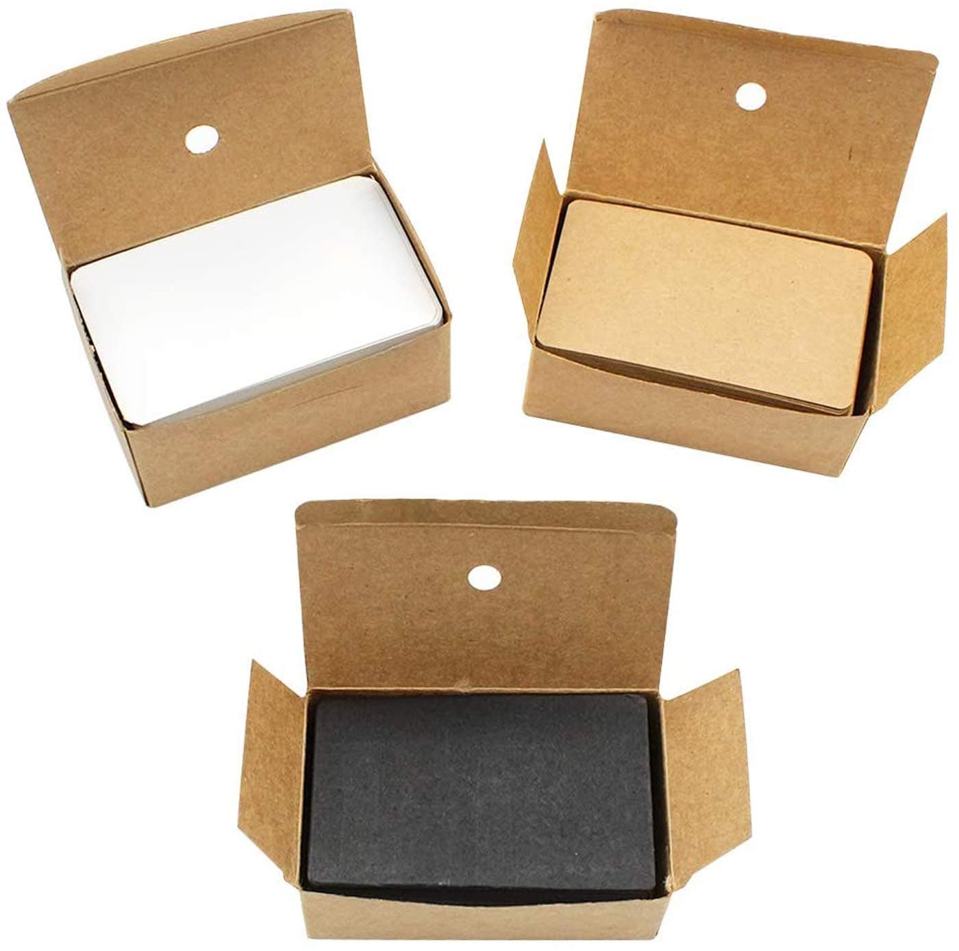 Electrohome Kraft Cards, One Pack of 100, Set of 3 Cards Made of Natural Card, Kraft Paper, Brown Natural Craft Card (Black, White, Kraft paper)