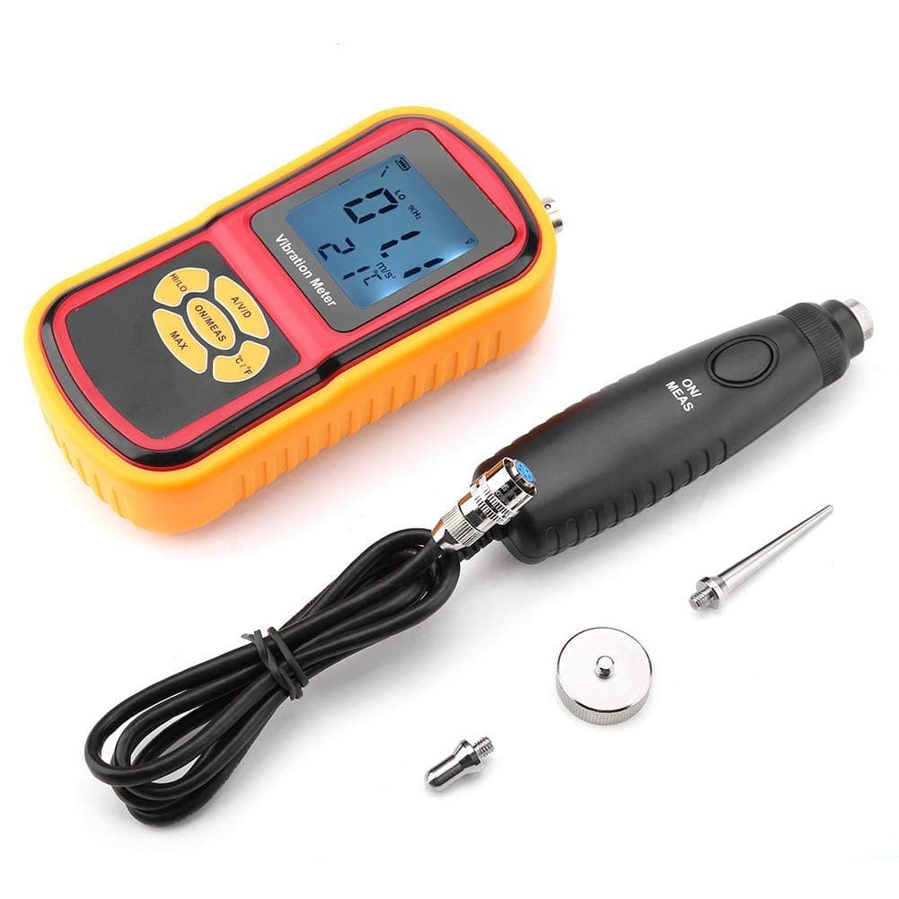 Vibration Meter,GM63B Digital Vibration Meter,Portable Handheld Mini Vibration Tester,LCD Display Vibration Analyzer Tester,with S and L Probes,for Mechanical Watches/Motors/Fans/Bearings