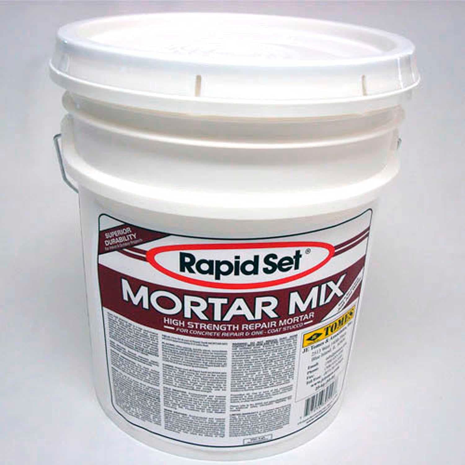 JE Tomes RSMM-55P Rapid Set Mortar Mix, Concrete Repair, High Stregnth, 55 lb. Pail