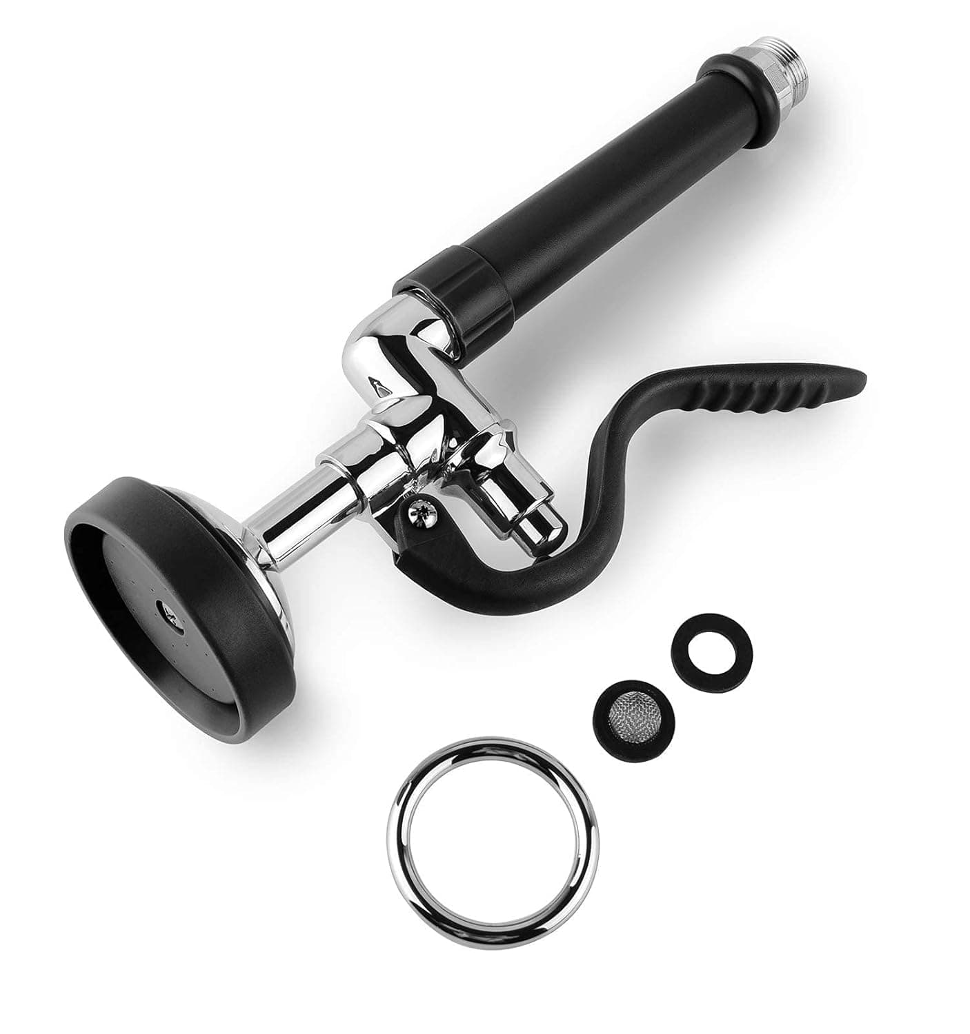 Pre Rinse Sprayer Commercial Sink Faucet Spray Valve Chrome Finished (Black), (IM-US-KH12)