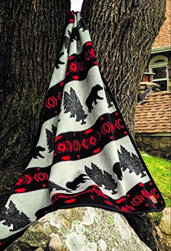 Cabin Fever Bear Camp 60x80 inch Blanket