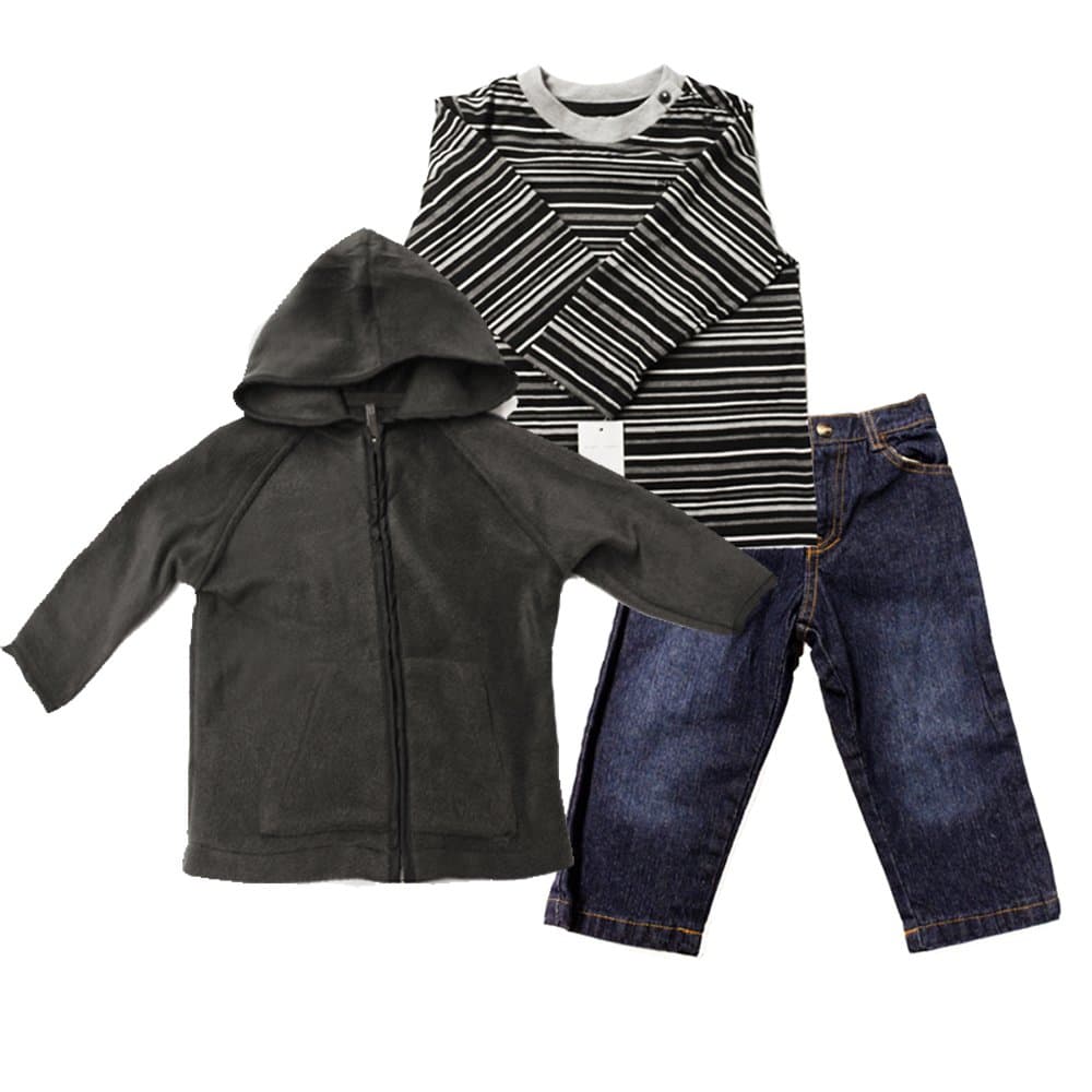 Kenneth Cole Baby Boy 3pc Set Veloua Jacket and Denim Pants