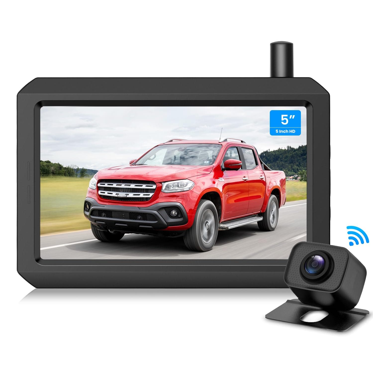 AUTO-VOX W-7 Reversing Camera Digital Wireless Reversing Camera Kit Stable Signal Reverse Camera IP68 Waterproof Rear View Camera with Clear Image Backup Camera 5'' LCD Monitor