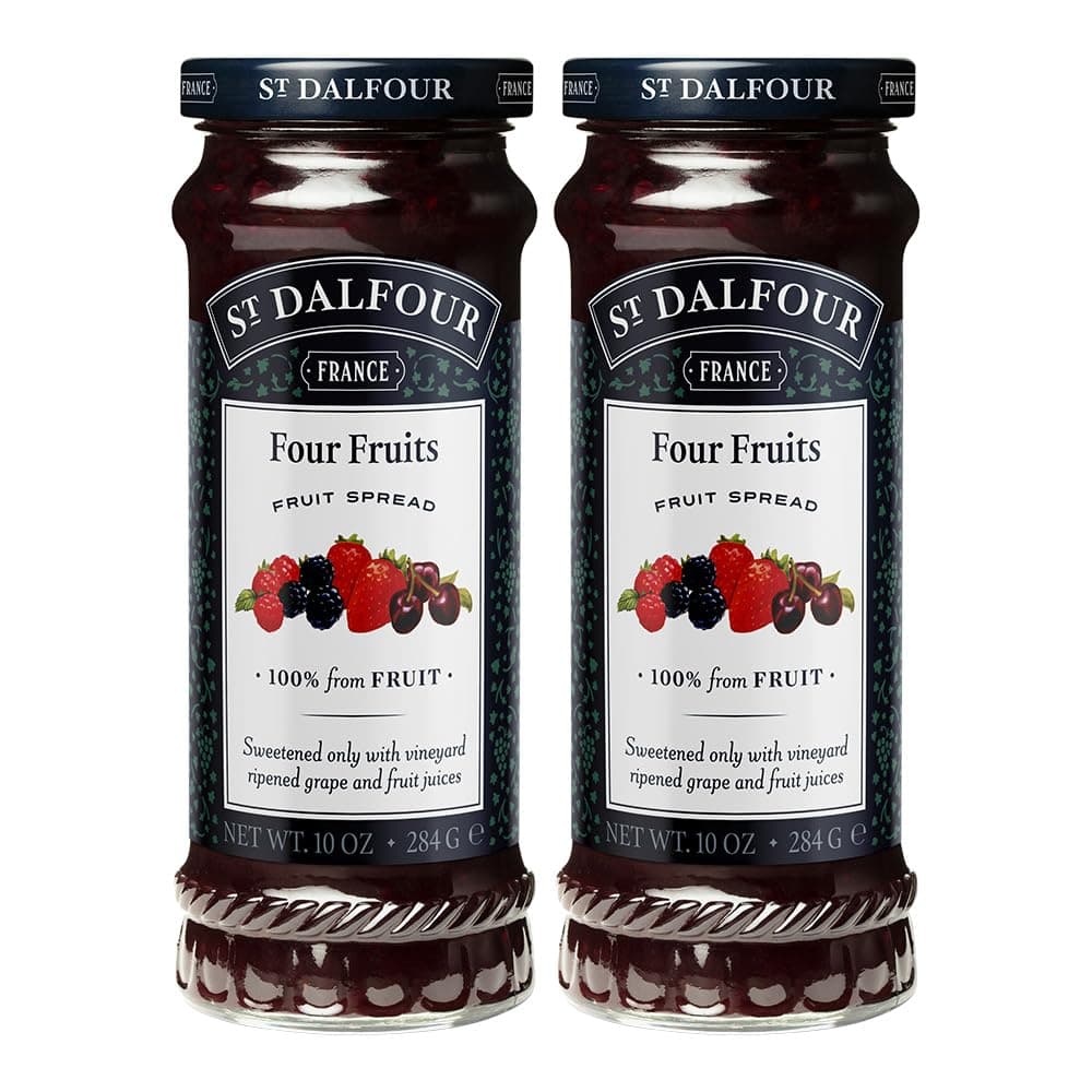 St. Dalfour Four Fruits Fruit Spread - 10oz - 100% from Fruit, No Artificial Ingredients, Non-GMO, No Cane Sugars, All Natural - Pack of 2