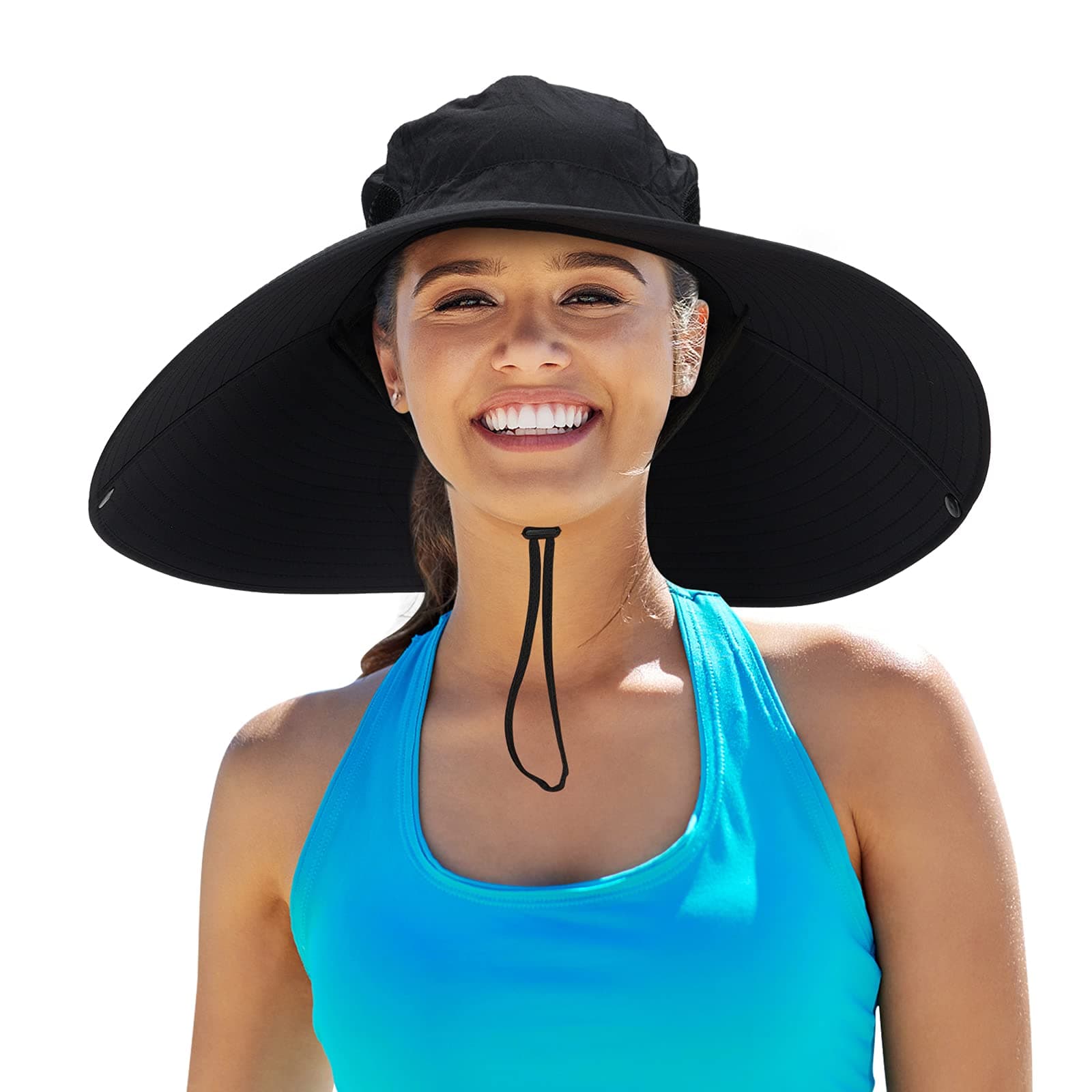 Leotruny Women Super Wide Brim Sun Hat UPF50+ Waterproof Bucket Hat for Fishing, Hiking, Camping