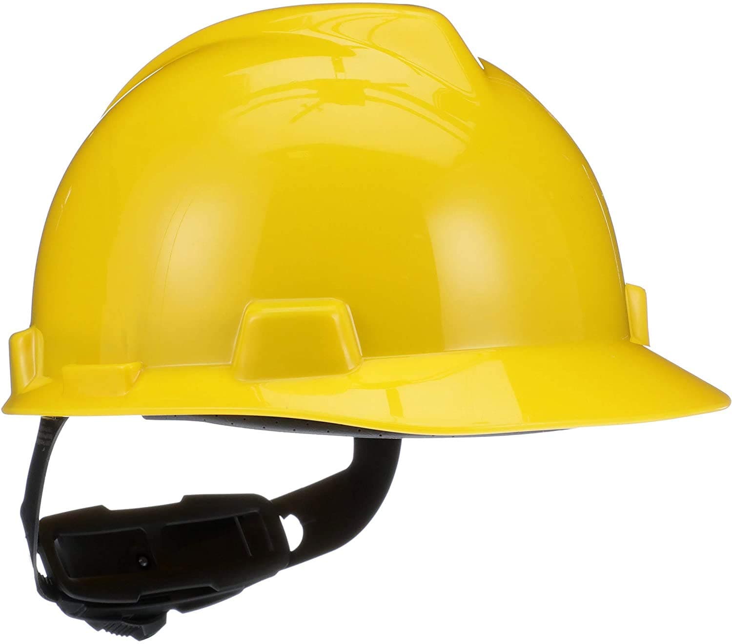 475360 V-Gard Cap Style Safety Hard Hat With Fas-Trac III Ratchet Suspension | Polyethylene Shell, Superior Impact Protection, Self Adjusting Crown-Straps - Standard Size in Yellow