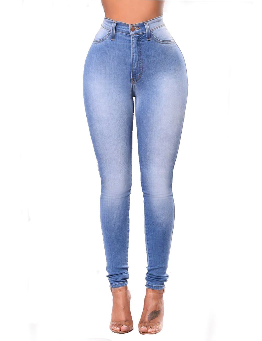 Women's Skinny Jean Leggings,High Waisted Stretch Slim Denim Butt Lift Super Comfy Jeggings (27(US 2-4), Medium Dark Blue)