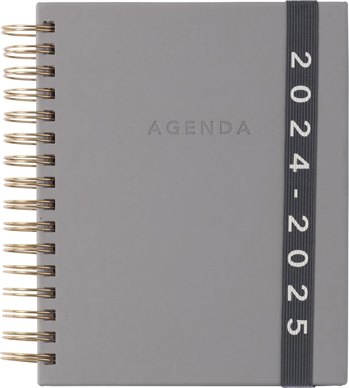 2024-2025 Eccolo Spiral Agenda Planner, Grey Thick Elastic, 18 Months, Weekly & Monthly Views, Stickers, Color Graphics and Quotes (7.75 x 8.75, Hardcover, July 2024 - Dec 2025)