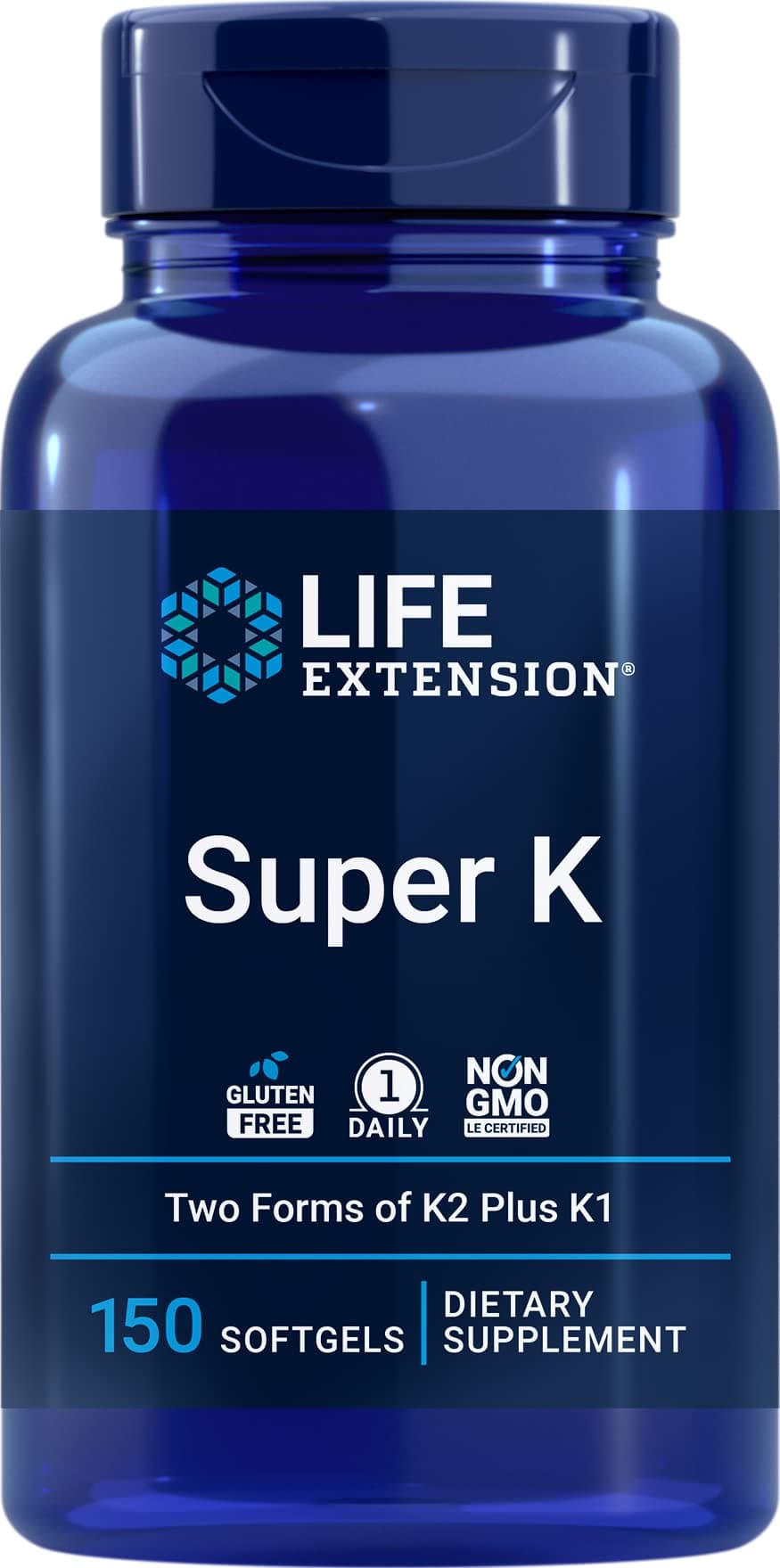 Super K, 150 Softgels, with Vitamin K1 and K2 - MK4 & MK7
