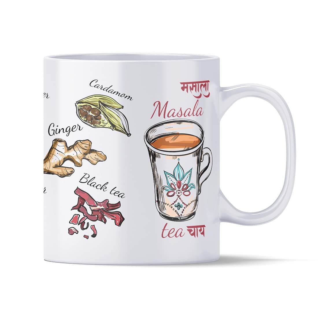 ArtX Ceramic Masala Chai Funny Tea Coffee Mug 360 ml, 1 Piece, White