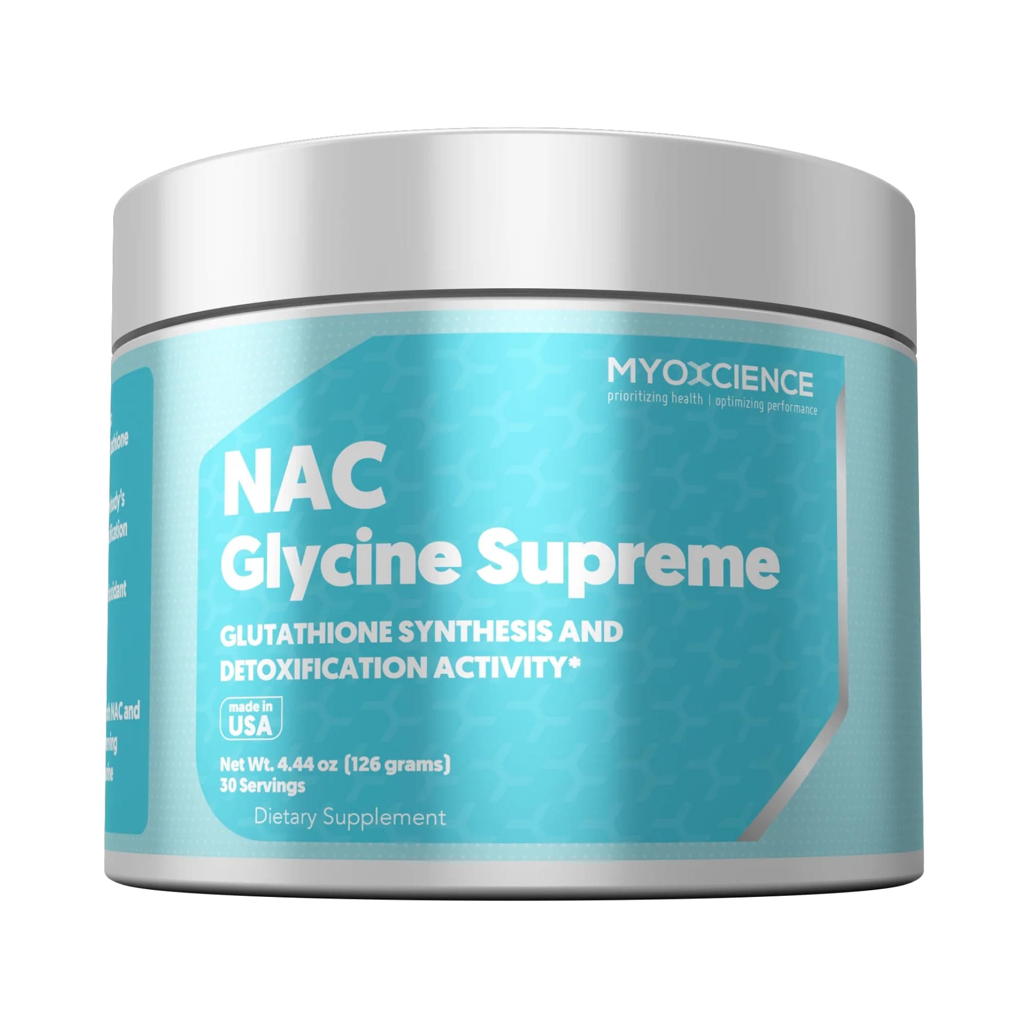MYOXCIENCE NAC Glycine Supreme | N-Acetyl-L-Cysteine, Glycine, and Taurine Combination (Natural Peach and Pineapple Flavor) (30 Servings)