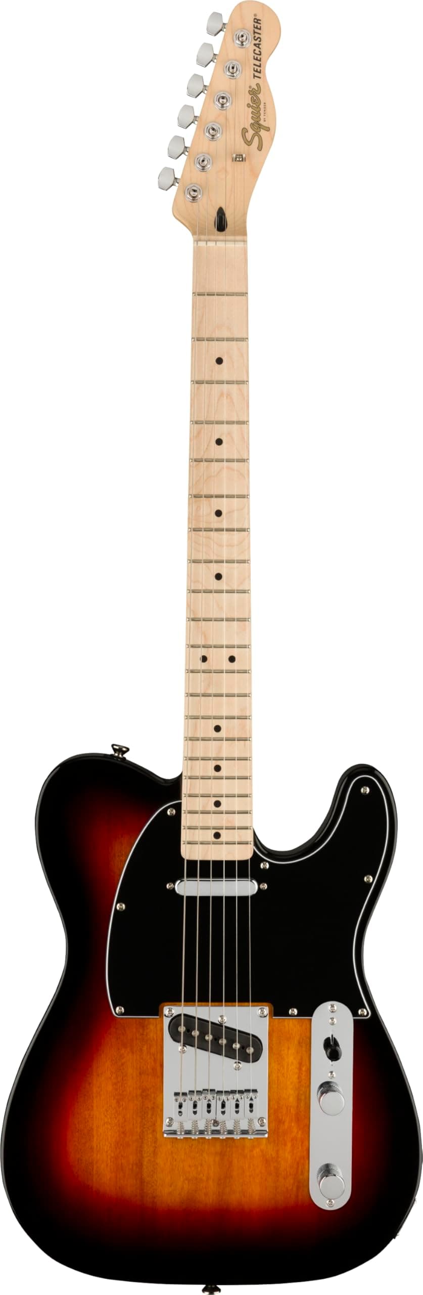 Squier by Fender Affinity Series Telecaster, Electric Guitar, Maple Fingerboard, Black Pickguard, 3 Colour Sunburst, Comes with Free Virtual Lessons