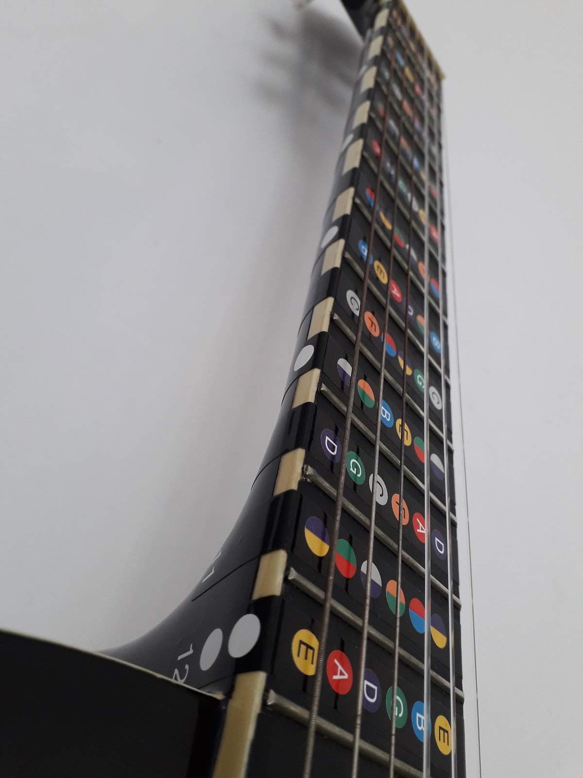 Guitar Fretboard Note Chart Decals Fingerboard Fret Map Removable Color Coded Sticker