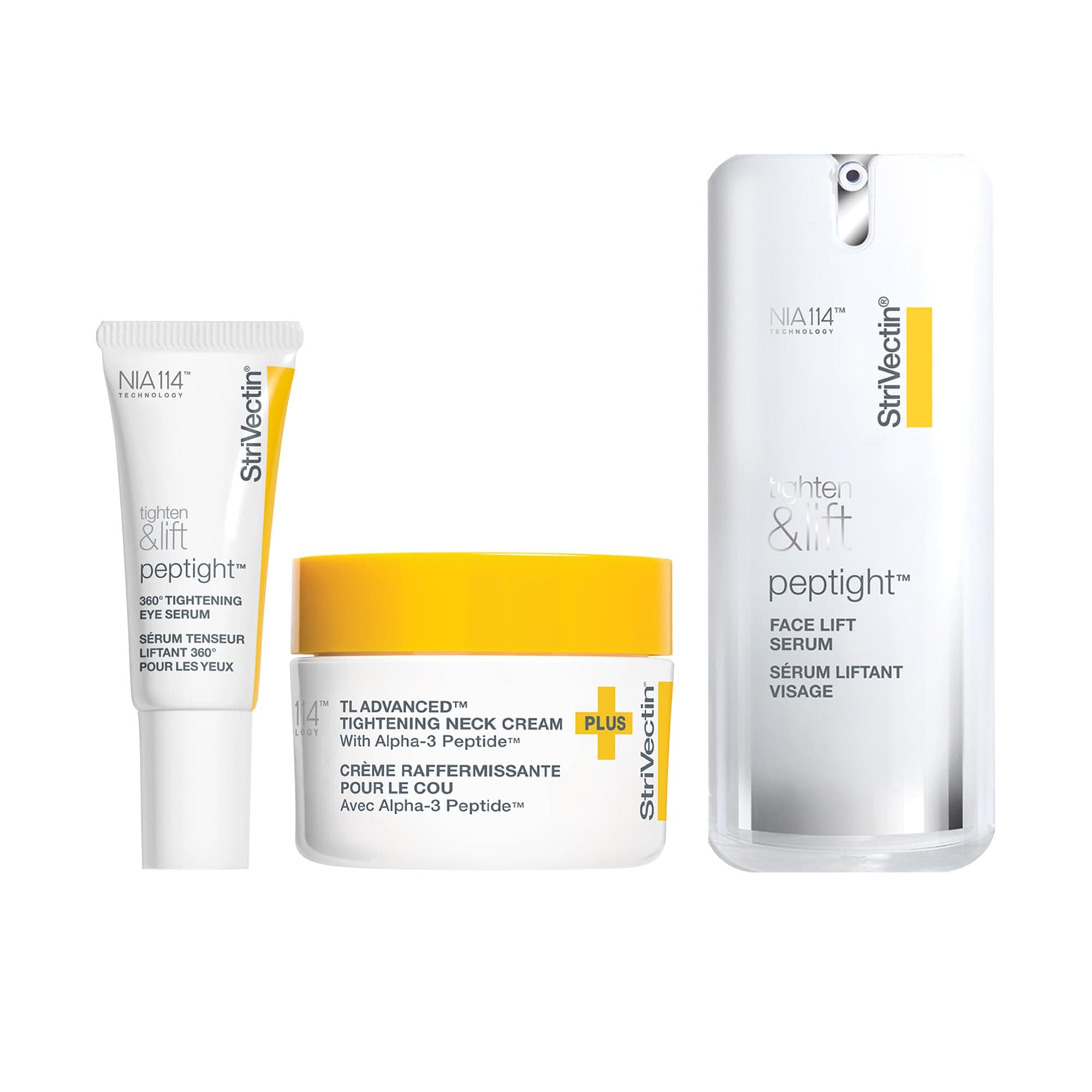 Tighten & Lift Power Starters Trio Kit, 3 piece Peptide Kit for Face, Eyes and Neck, to help visibly reduce the look of Wrinkles and Fine Lines