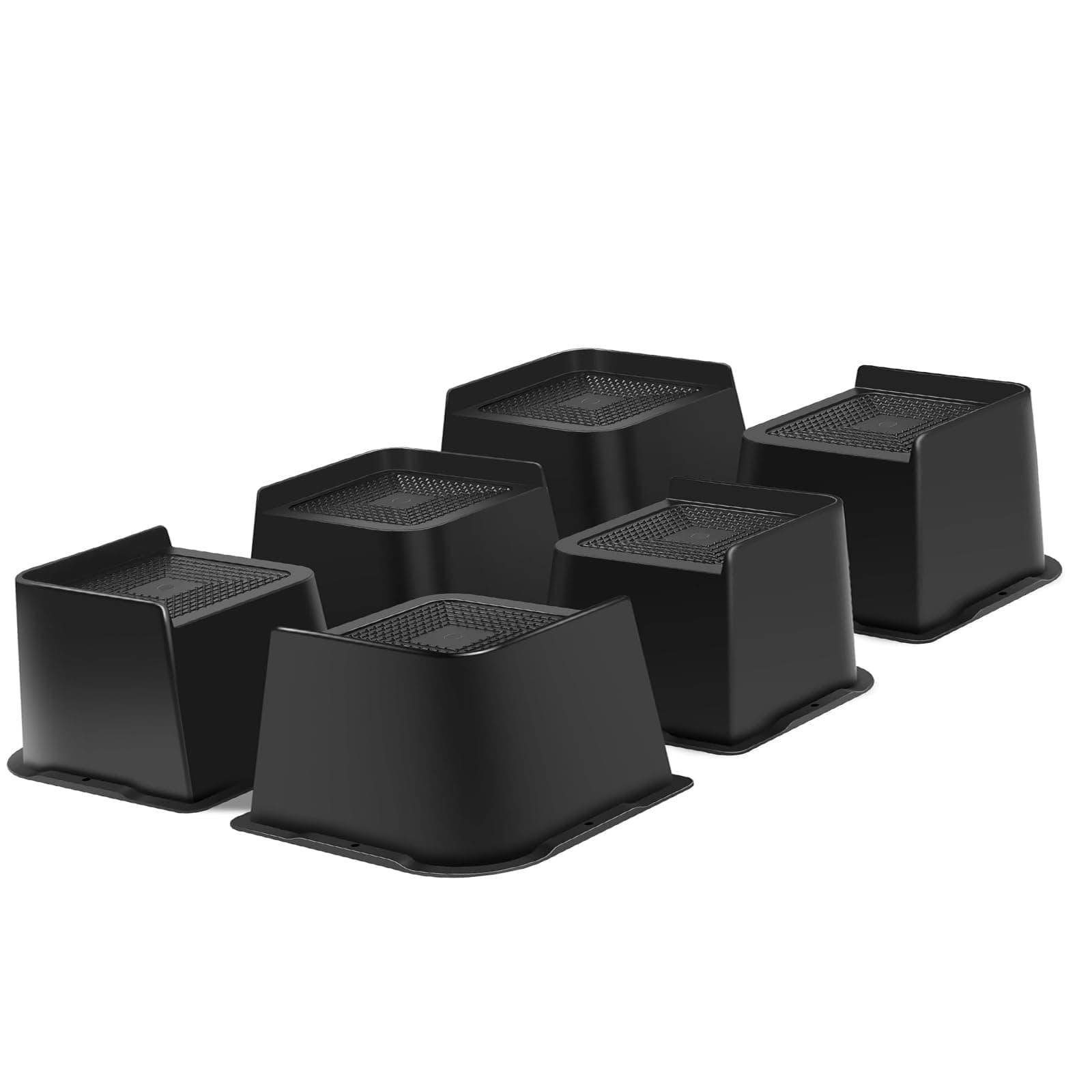MYMULIKE Bed Risers Heavy Duty, Oversized Furniture Risers, Support Up to 6000 Lbs, Lift 2 inch for Couch, Sofa, Table,Chair (Black 6 Pack, 2 inch)