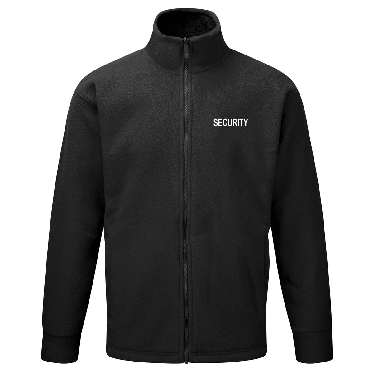 Workwear World 'SECURITY' Embroidered Doorman Bouncer Black Full Zip Fleece Jacket