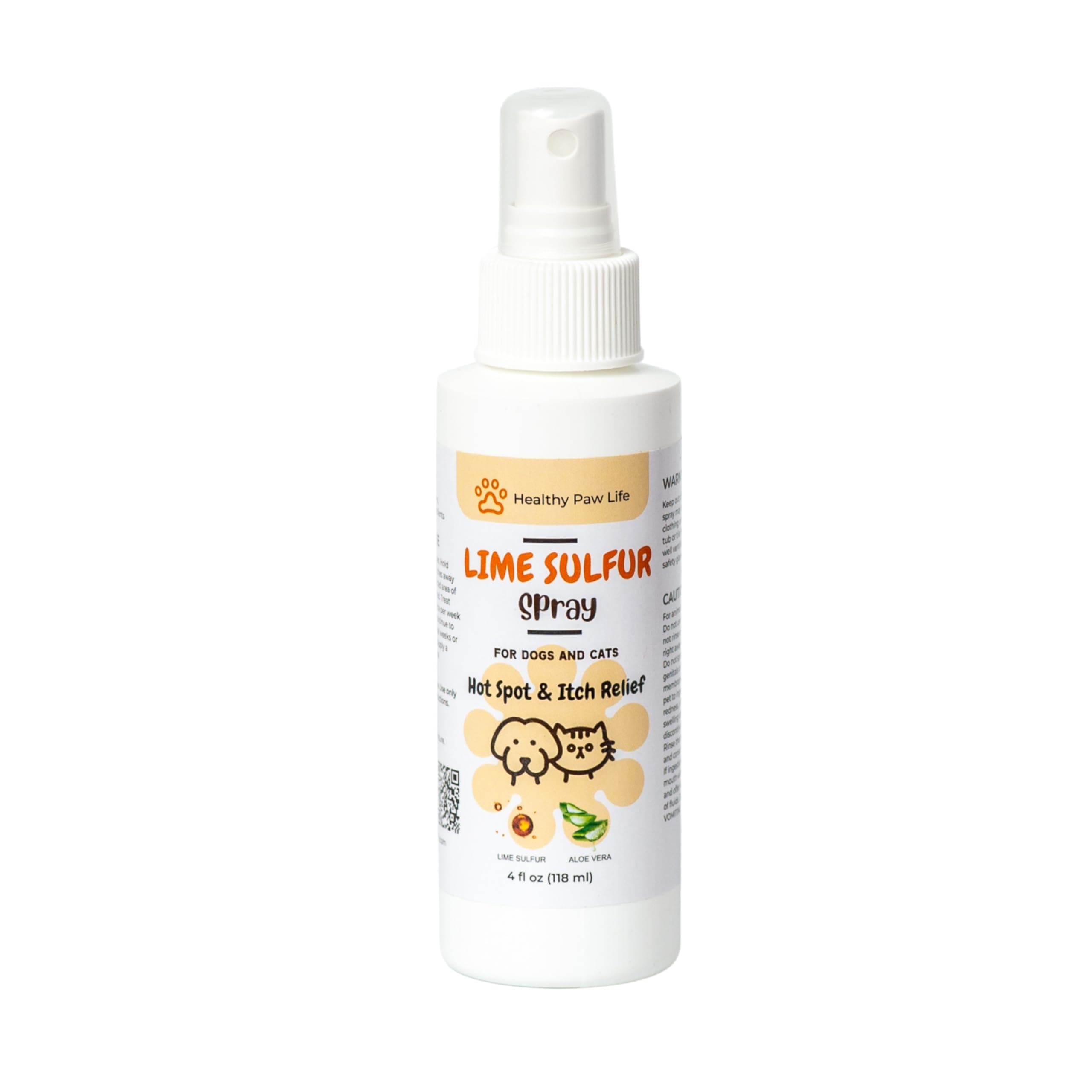 Lime Sulfur Spray - Pet Care for Dry and Itchy Skin - Spotcare and Safe Solution for Dog, Cat, Puppy, Kitten, Horse (4 oz)