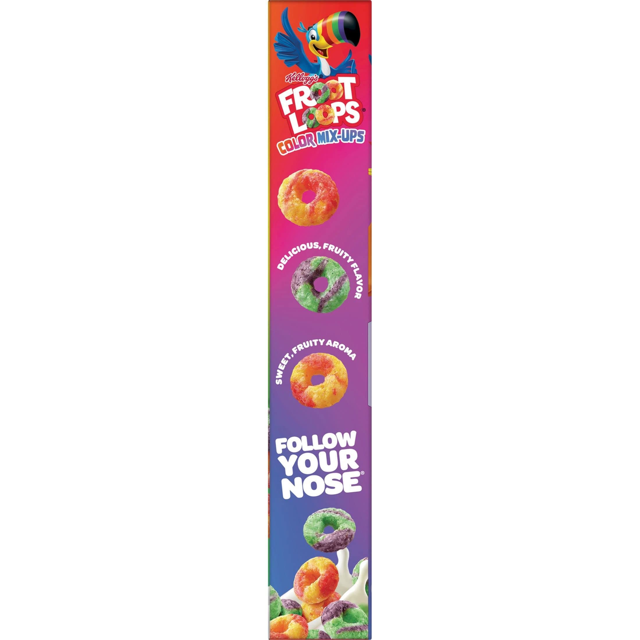 Froot Loops Color Mix-Ups Cold Breakfast Cereal, Fruit Flavored, Kids Snacks, Original, 8.2oz Box (1 Box)