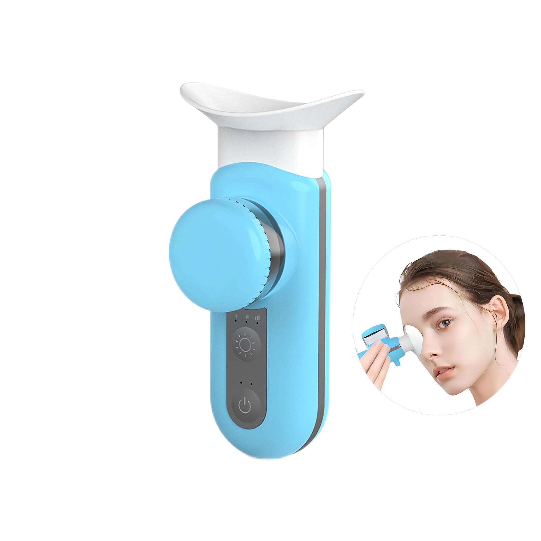Heated Nano Eye Mist Sprayer,Portable Eye Mister with Warm Compress Moist Heat for Relief Dry Eyes and Stye,Eye Drops Tool,Rechargeable Electric Eye Steamer for Eyelid,Eye Skin SPA