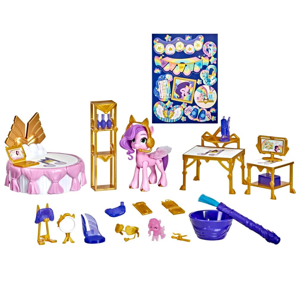 My Little Pony: A New Generation Royal Room Reveal Princess Pipp Petals - 7.5 cm Pink Pony, Water-Reveal Accessories, Toy for Kids Ages 5 and Up