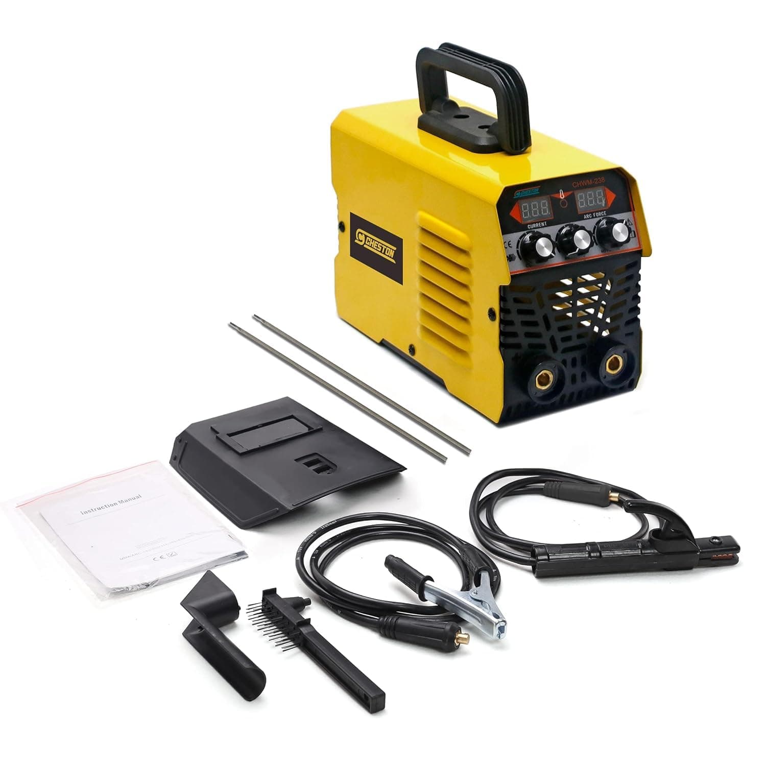 Cheston Welding Machine 238 Amp Single Phase | Gasless Mig Welding Machine for Home Use | IGBT Technology Anti Stick Hot Start | Arc Welding Tools Included | Small Welding Machine - 238A