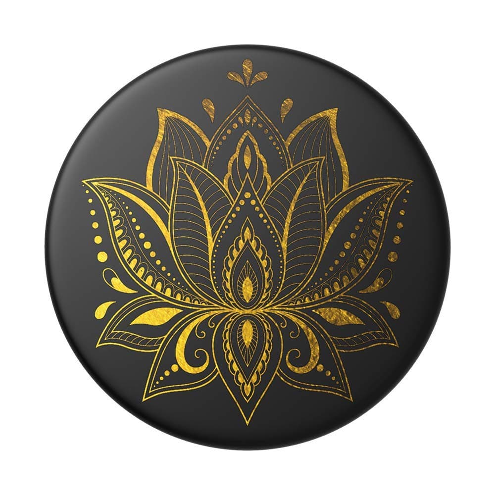 ​​​​PopSockets Phone Grip with Expanding Kickstand, Adhesive Grip - Golden Prana Black