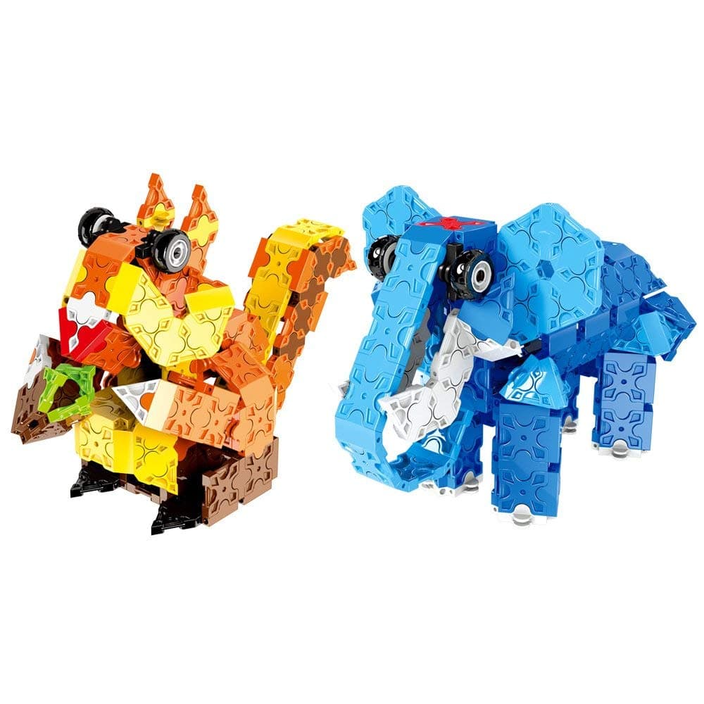 WEofferwhatYOUwant Educational Building Brick Elephant and Squirrel, 3D STEM Uses 564 FLATBLOCKS Pieces, Creates Different Designs for Children