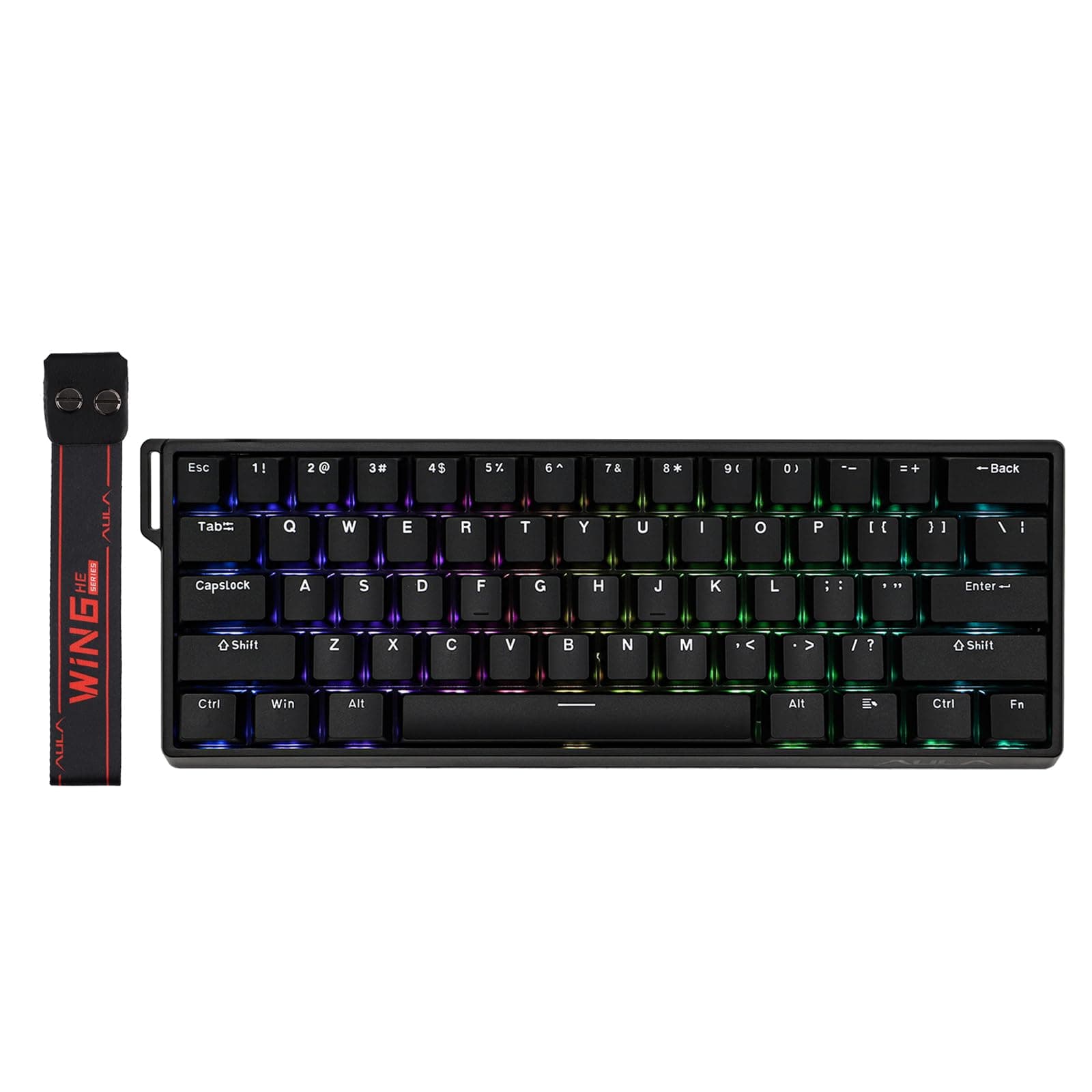 AULA WIN60 HE 60% Wired Magnetic Keyboard with Adjustable Actuation, 8000 Hz Polling Rate, Hall Effect Switches, Hot-Swap, For FPS Games (Black)