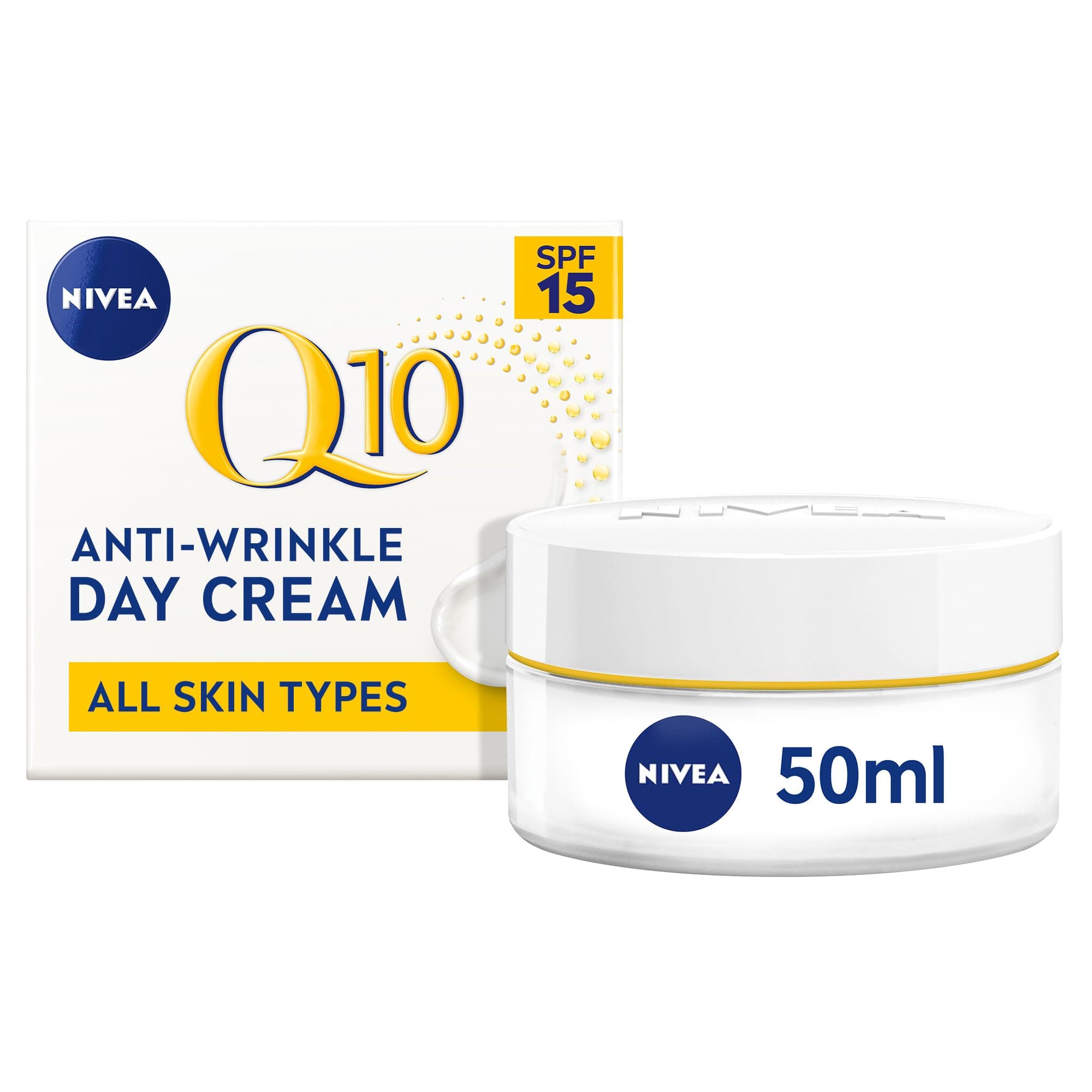 Q10 Power Anti-Wrinkle + Firming Age Spot Day Cream SPF15 (50ml), Anti Ageing Cream + Creatine & Q10, Moisturiser for Women, Reduce Appearance of Wrinkles