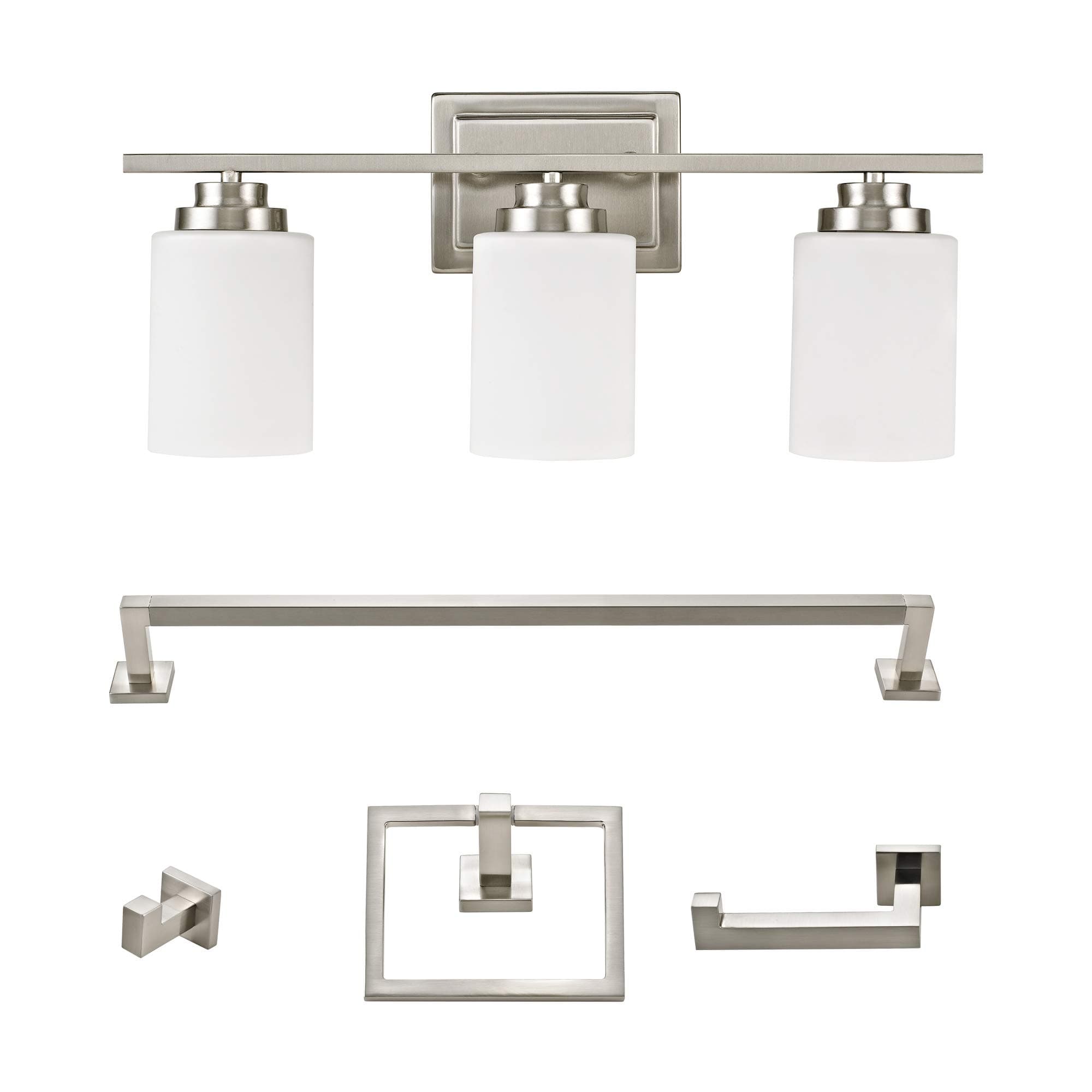 Addington Park 60005 Robson Bath Set, One-Piece, Brushed Nickel