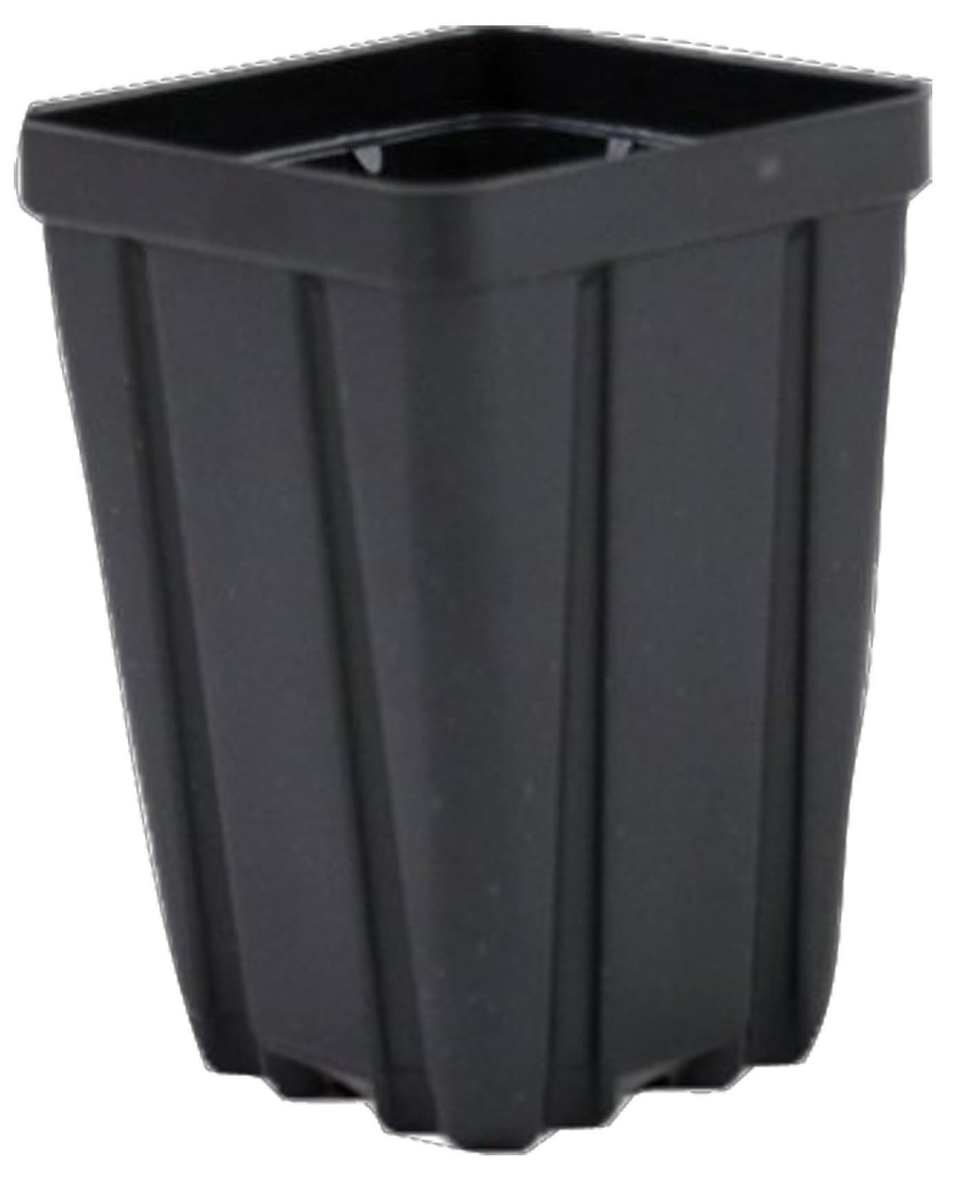 Square Greenhouse Pots 3.5 inch x 5 inch- Black - Plastic - Deep - Case of 450 by Growers Solution