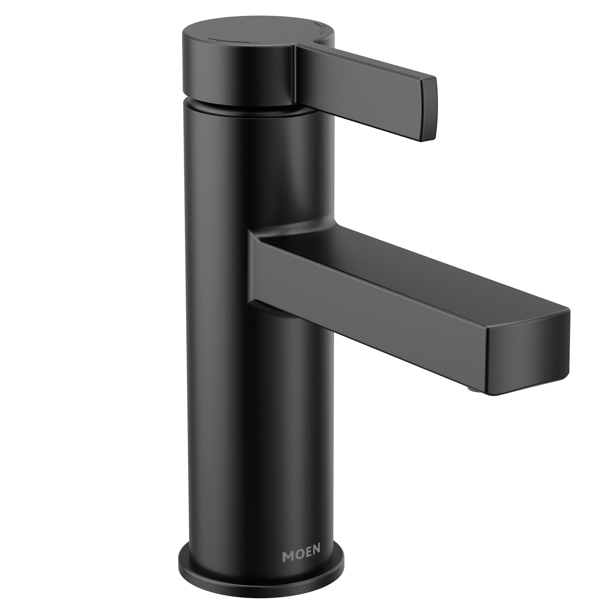 Beric Matte Black Modern One-Handle Single Hole Bathroom Faucet with Drain Assembly and Optional Deckplate for Your Bath Sink, 84774BL